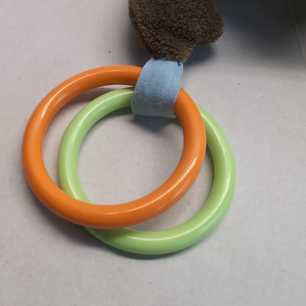 Carter's Monkey Crib Toy Plush Baby Rattle Teether Hanging Blue Green Brown - Picture 11 of 14